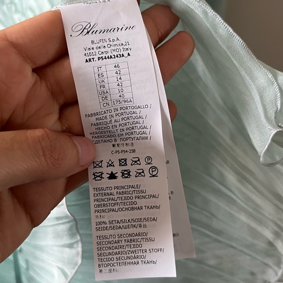 Blumarine - PLEATED DRESS IN SILK CHIFFON - 10 - Picture 10 of 15